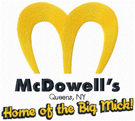 McDowells logo machine embroidery design