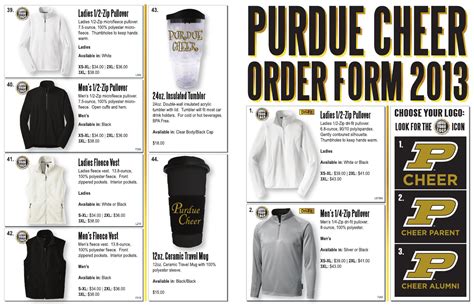 2013 Purdue Cheer Apparel Form by Steven Solberg - Issuu