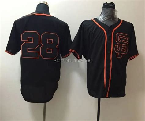 2015 SF New San Francisco Giants #28 Buster Posey Black Jersey ...