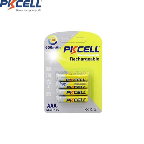 4Pcs/Pack 600mAh 1.2V AAA Battery Rechargeable Batteries For Childrens ...