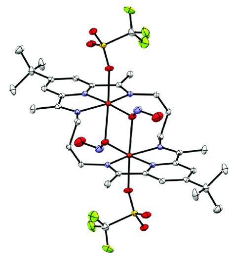 Crystal structure of 3 [Cu2(ONO)2] 2+ (thermal ellipsoids set at 50%... | Download Scientific ...