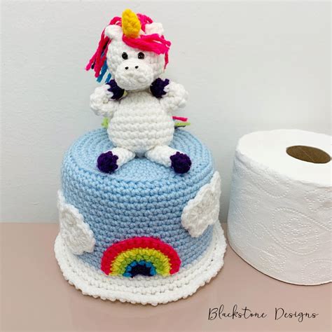 How to Make a Unicorn Toilet Paper Cover - Free Crochet Pattern | Blackstone Designs Crochet ...