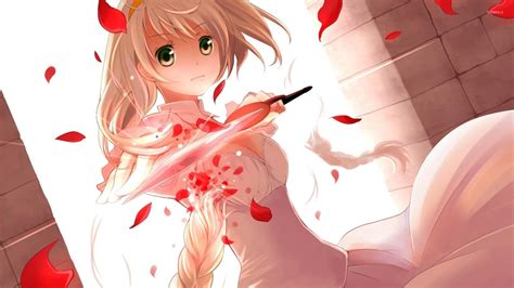 Blonde girl with a knife wallpaper - Anime wallpapers - #41684