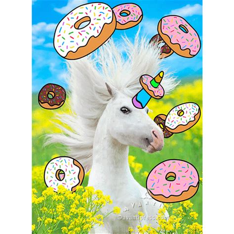 Unicorn And Doughnuts Lenticular Motion 3D Funny Birthday Card | PaperCards.com