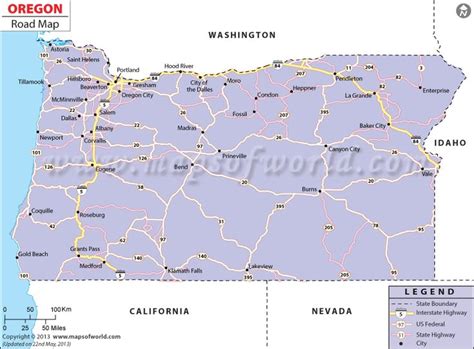 Oregon Road Map | Map, Highway map, Roadmap