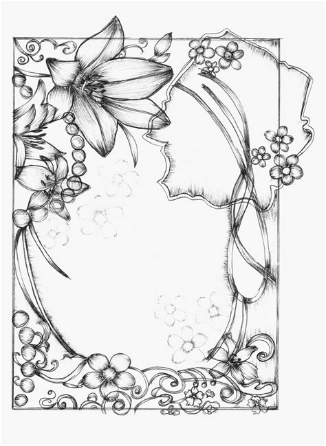 Flower Drawing Designs Border | Best Flower Site