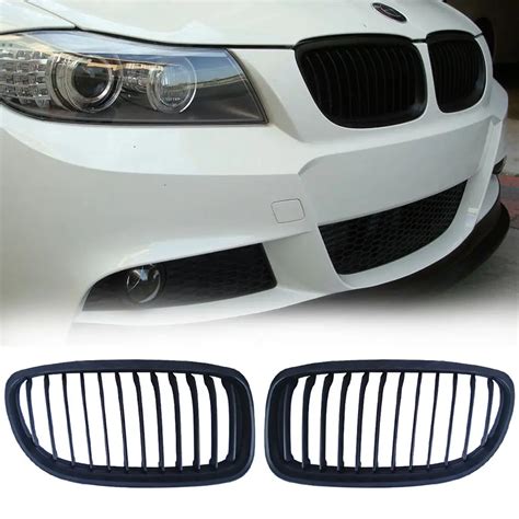 One Pair Black Car Grille Replacement Kidney Grille Grill Fit For 09 11 BMW E90 LCI 3 Series ...