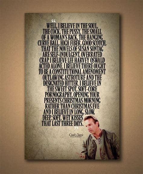 BULL DURHAM Crash Davis i Believe Quote Poster 12x18 - Etsy | Quote posters, Believe quotes ...