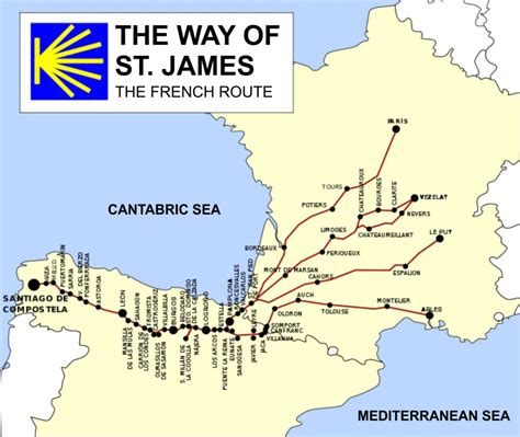 El camino de santiago map - exceldolf