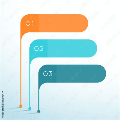 3 Step Vector Banner Shapes 3d Infographic Template Stock Vector | Adobe Stock