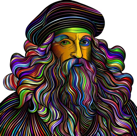Download Leonardo Da Vinci, Portrait, Line Art. Royalty-Free Vector Graphic - Pixabay