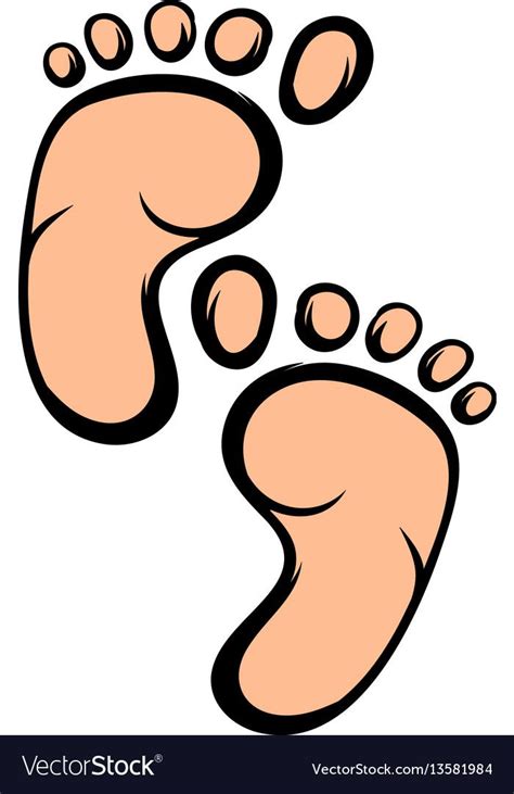 Baby footprints icon in cartoon style isolated vector illustration. Download a Free Preview or ...