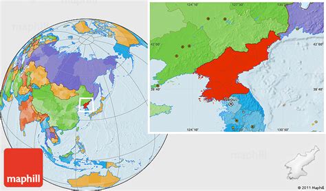 Political Location Map of North Korea