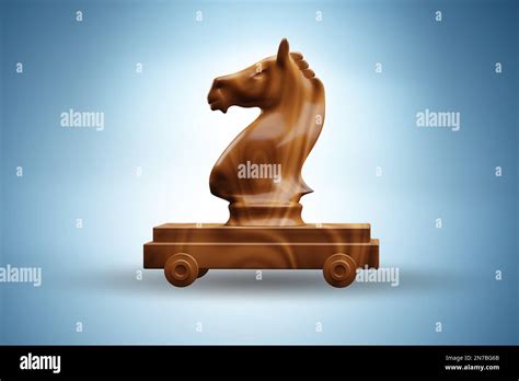 Wooden trojan horse concept - 3d rendering Stock Photo - Alamy