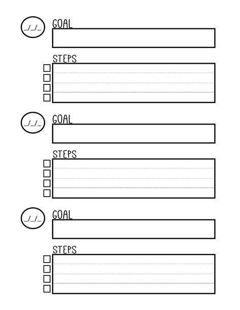 Goal Printable Worksheet - Tedy Printable Activities