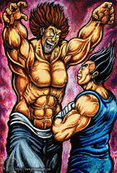 ArtStation - 2023 Sketchcards 12: Yujiro Hanma Vs Vegeta