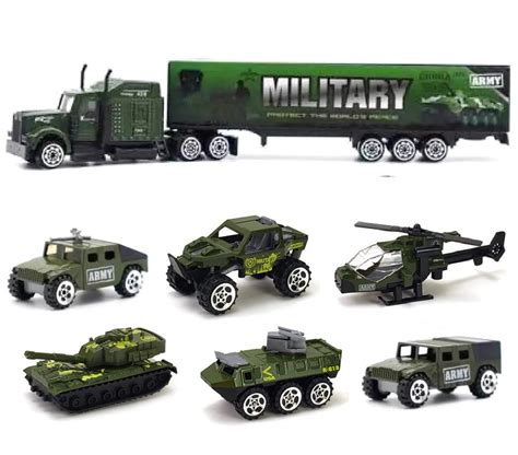 Buy Vehicle Playset Diecast Army Vehicles,Metal Truck Toy with Battle Cars-Army Cargo Truck ...