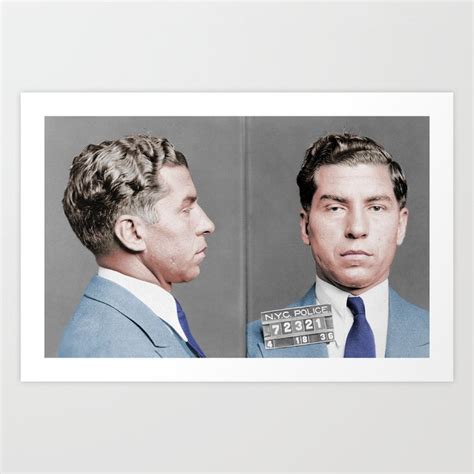 Lucky Luciano Mugshot - Colorized Art Print by War Is Hell Store | Society6