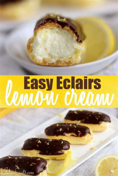 Creamy Lemon Eclairs: an easy lemon dessert - Kitchen Cents