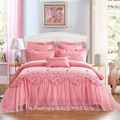 Soft Pink Elegant Bridal Glam Style Beautiful Full, Queen Size Bedding ...