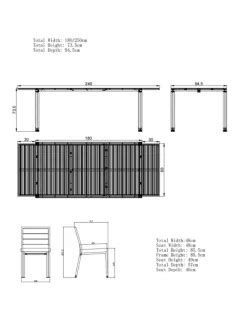 John Lewis Platform 6-Seater Garden Extendable Dining Table & Chairs Set, Grey
