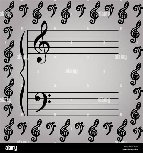 Illustration of a musical stave Stock Photo - Alamy