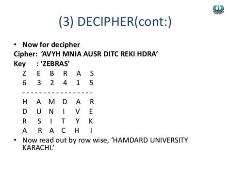 Columnar transposition cipher