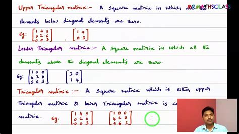 UPPER TRIANGULAR MATRIX AND LOWER TRIANGULAR MATRIX - YouTube