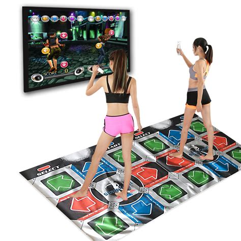 Double Dance Mat Wireless Play Mat,Cordless Foldable Non- TV Computer -use Somatosensory Dance ...