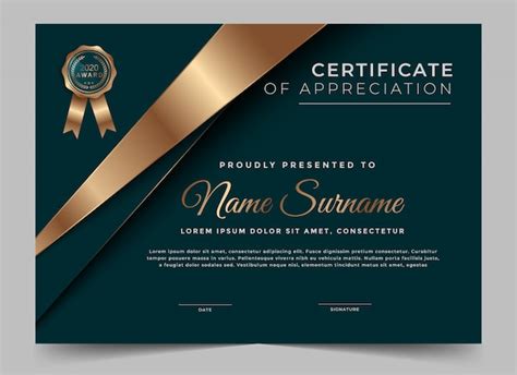 Premium Vector | Certificate design with gold shapes