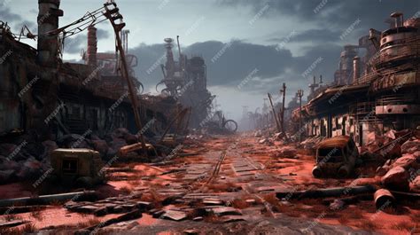 Premium AI Image | PostApocalyptic Wastelands game background