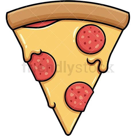 Pepperoni Pizza Slice Cartoon Vector Clipart - FriendlyStock