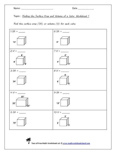 Cube Worksheet | PDF