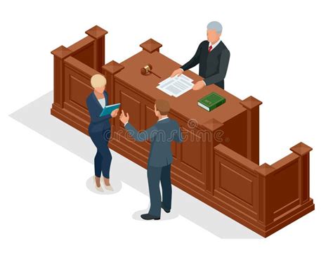 Isometric Symbol of Law and Justice in the Courtroom. Vector ...