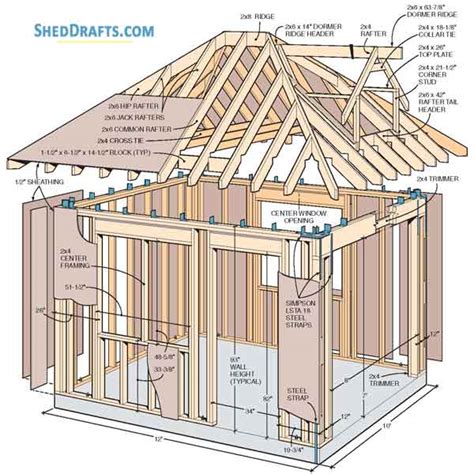 10×12 Hip Roof Storage Shed Dormer Plans With Materials List