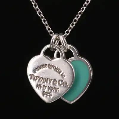 Tiffany Co. "Return to Tiffany" Sterling Double Heart Necklace | Double heart necklace, Tiffany ...