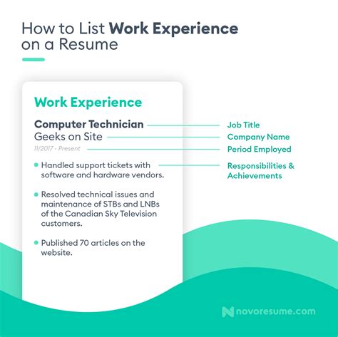 Work Experience on a Resume - How to List It Right