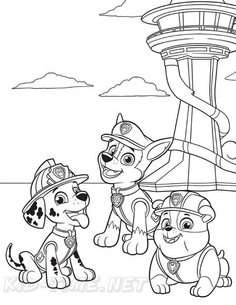 Paw Patrol Lookout Tower Coloring Book Page