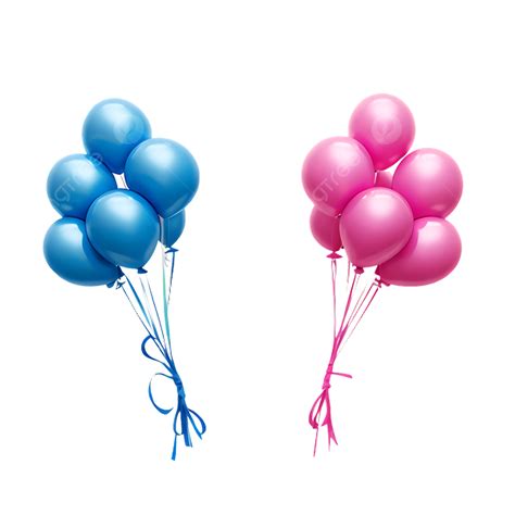 Festive Pink Blue Balloons Vector, Balloon Clipart, Festival Balloon ...