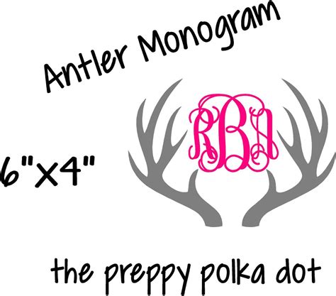 Deer Antler Monogram Decal