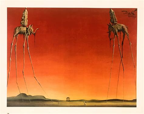 Salvador Dali Hand Signed Lithograph - The Temptation of St. Anthony - Salvador Dali Elephants ...