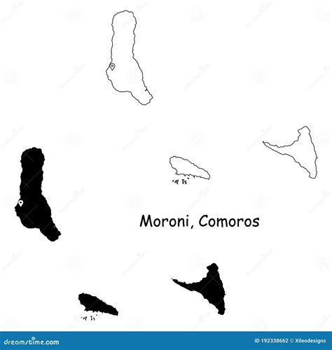 Moroni Comoros. Detailed Country Map with Location Pin on Capital City ...