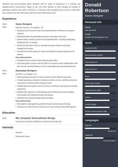 Game Design Resume: Sample & Writing Guide [20+ Tips]