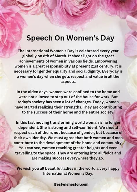 Women’s Day 2023 Beautiful Speech, Poem | Best Wishes | Happy woman day ...