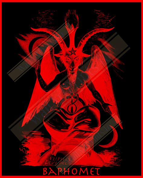 Baphomet Poster Red Devil Halloween Wall Art Satanic Giant | Etsy