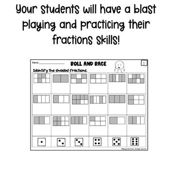 Fractions Worksheets - Math Game by Bilingual Brain Box | TPT