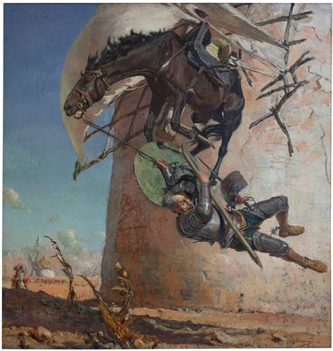 José Moreno Carbonero (1860-1942) Don Quixote and the Windmills | Art, Don quixote, Painting