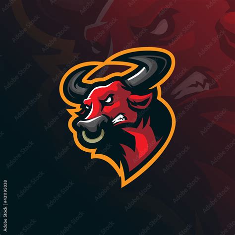 Bull mascot logo design vector with modern illustration concept style ...