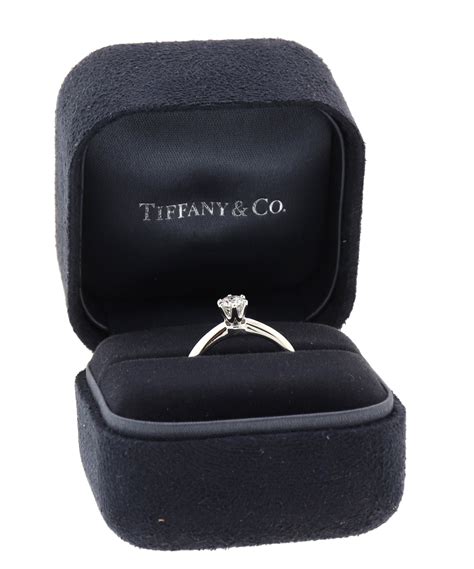 The Tiffany & Co. Setting Platinum .30ctw Diamond Engagement Ring Box