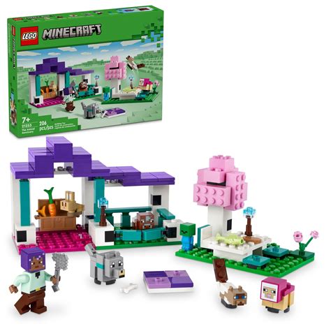 LEGO Minecraft The Animal Sanctuary Building Set, Toy for Girls and Boys, Gift for Gamers 21253 ...